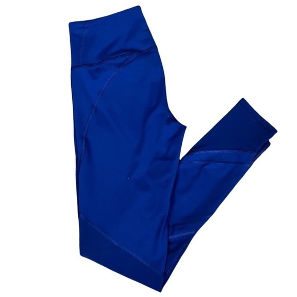 VSX Sport Knockout Leggings Womens Small Blue Mesh Panels Waistband Pocket - Picture 11 of 12